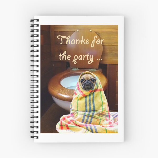 Item preview, 	pug by toilet.thanks for the party, designed and sold by Mary Taylor.