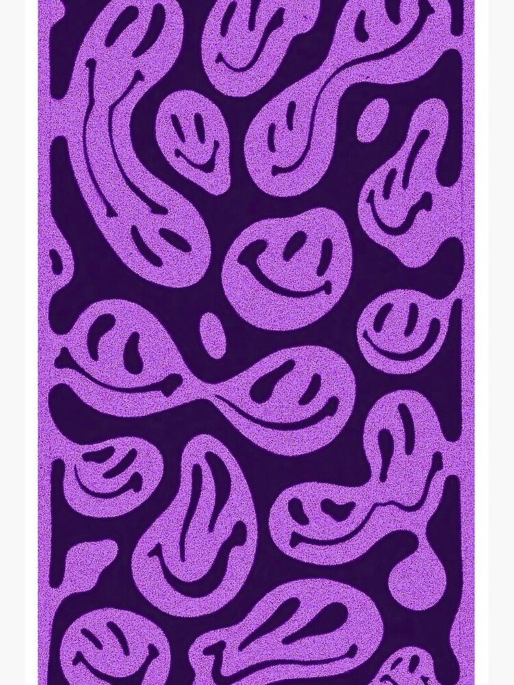 Purple Psychedelic Melted Smiley Face Pattern Art Board Print By Ladybirddesigns Redbubble