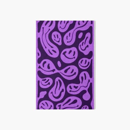 Purple Psychedelic Melted Smiley Face Pattern Art Board Print By Ladybirddesigns Redbubble