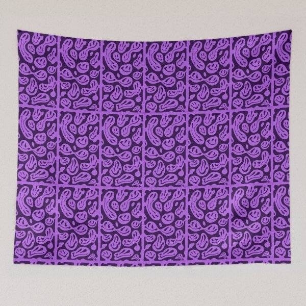 Item preview, Purple Psychedelic Melted Smiley Face Pattern designed and sold by ladybirddesigns.