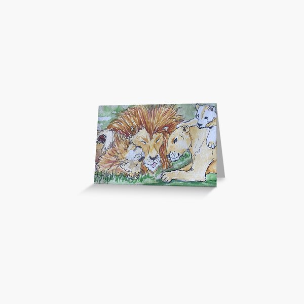 Lion Family Greeting Card