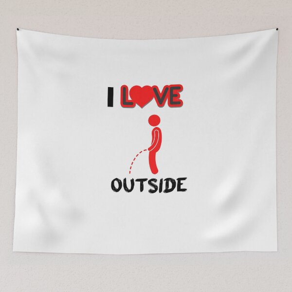 Item preview, I Love Peeing Outside funny idea for T-Shirt designed and sold by lhousshop.