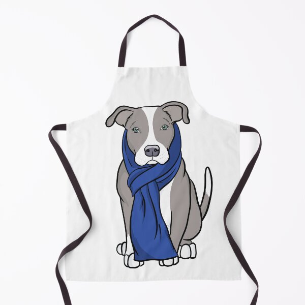 Item preview, Gray Pit Bull with Blue Scarf designed and sold by rmcbuckeye.