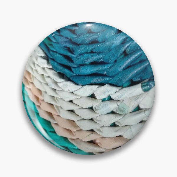 Item preview, Woven basket from recycled old newspaper closeup designed and sold by Plotter4you.