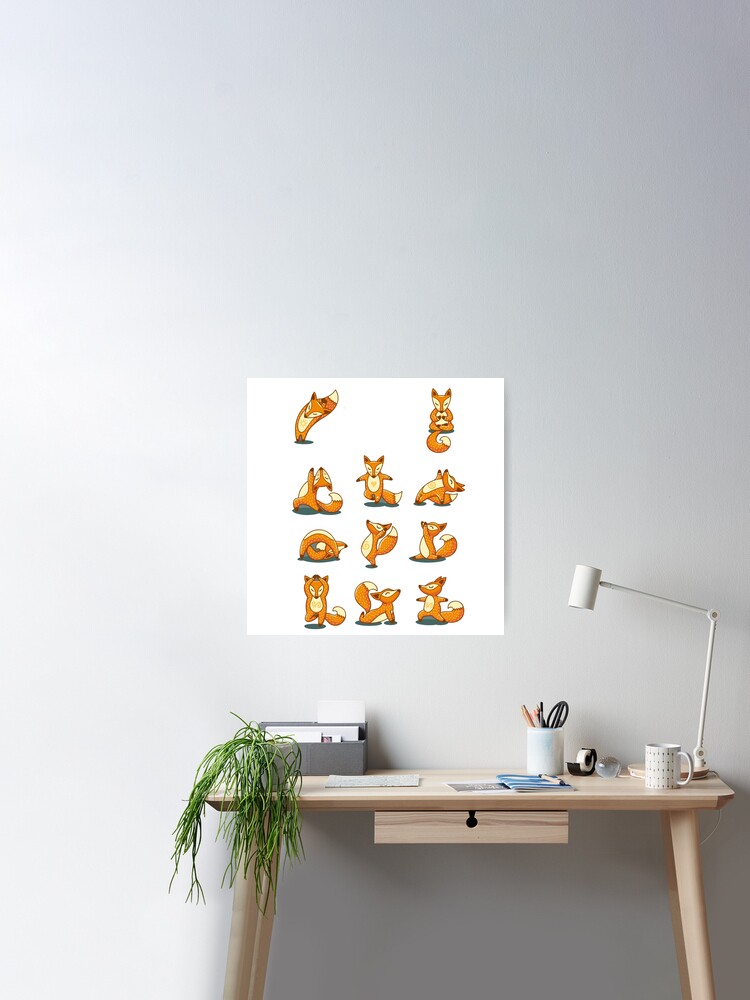 Fox Yoga - MemoryArt POSTER DISPLAY - Incado