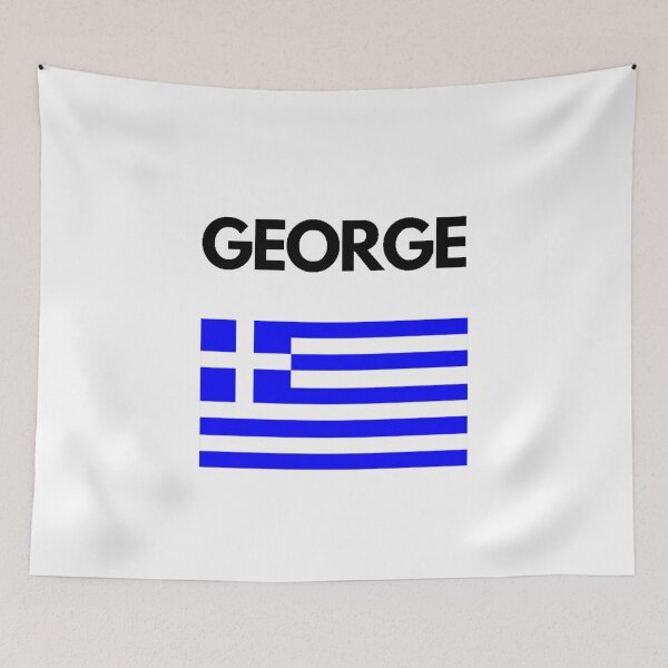 Item preview, George Greek Name with Greek Flag Design designed and sold by TheGreekGuy.