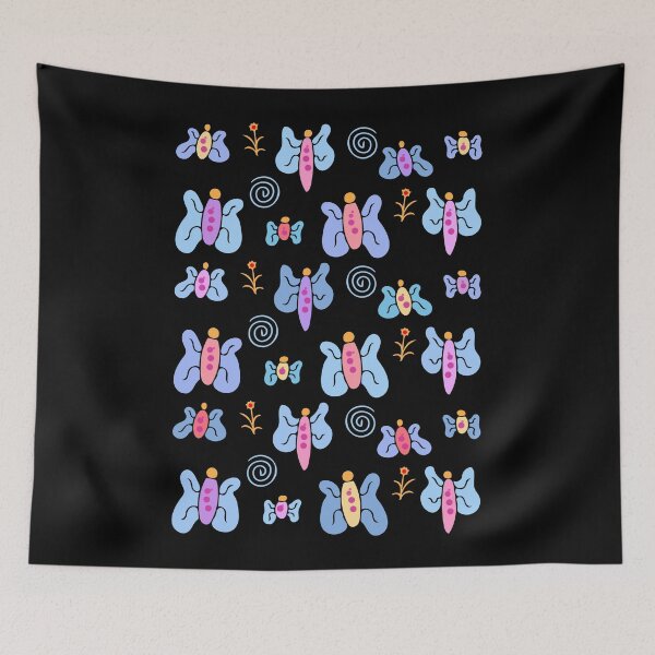 Item preview, Cute and Colorful Butterfly Pattern (black) designed and sold by Davey's Designs.