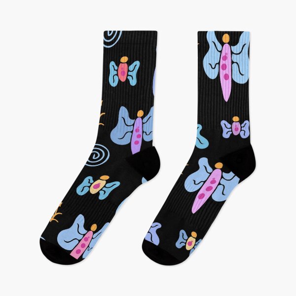 Item preview, Cute and Colorful Butterfly Pattern (black) designed and sold by Davey's Designs.