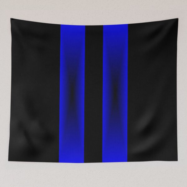 Item preview, Blue to Black Fade Stripes with Black Background designed and sold by DistantOverture.