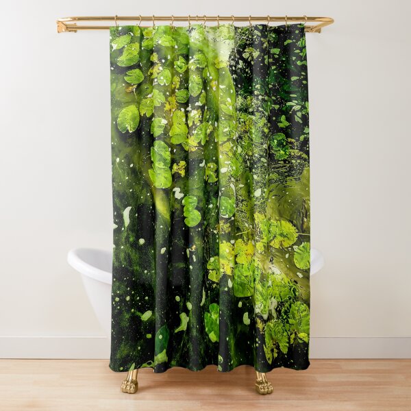Green sea of leaves Shower Curtain