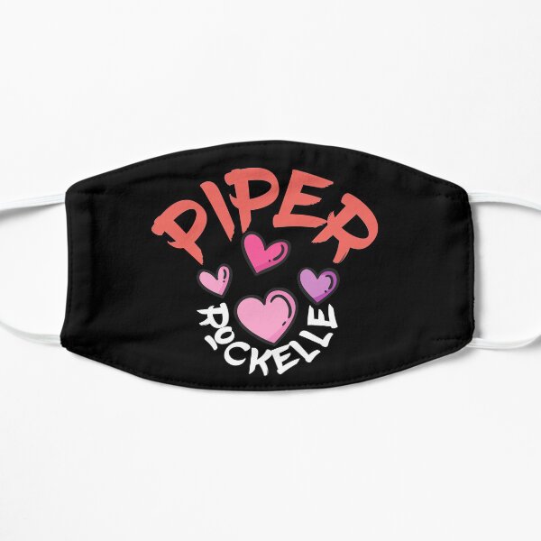 Cute colorful piper rockelle typography with hearts Flat Mask