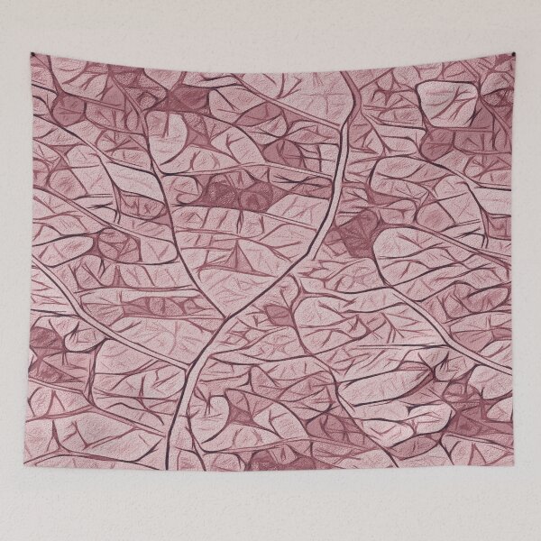 Item preview, Simplistic leaf structure pattern - pink designed and sold by SulkaCreative.