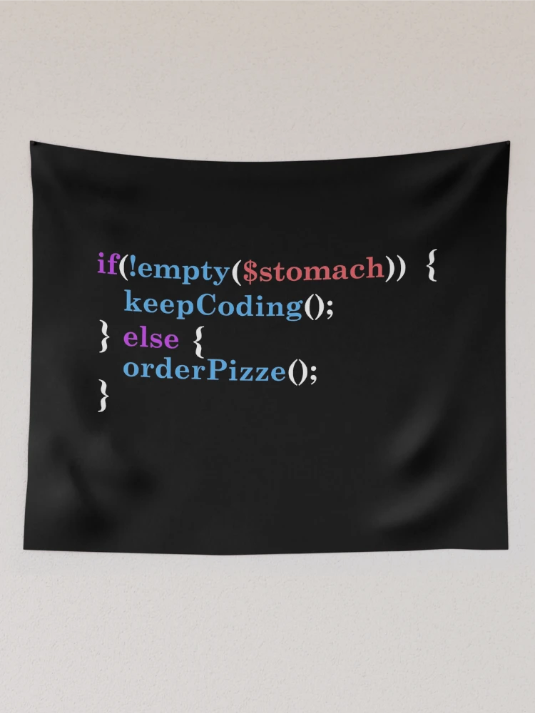 Thumbnail 2 of 3, Tapestry, Hungry Coder Programming Programmer Pizza Monkey Code designed and sold by Hapo Team.