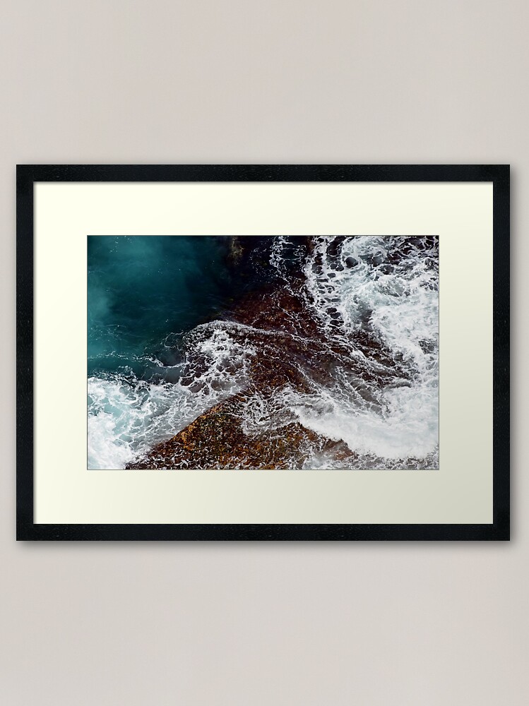 Alternate view of Natural Abstract - Water Over Rocks Framed Art Print