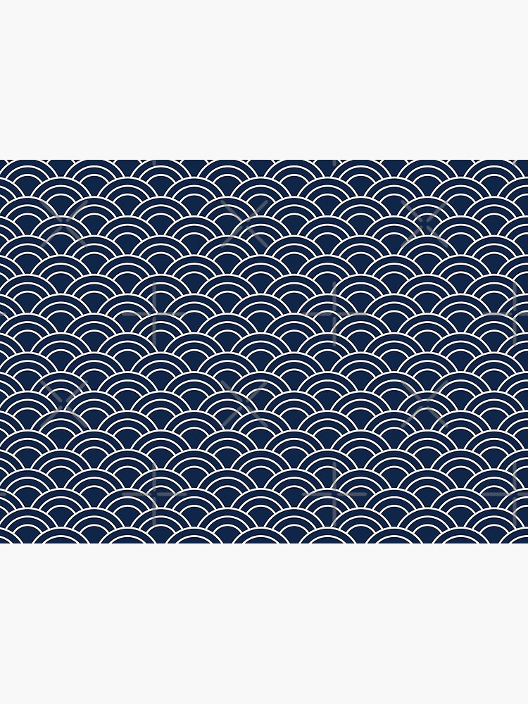 Japanese wave pattern: navy blue | Geometric | Minimalist by oceanys