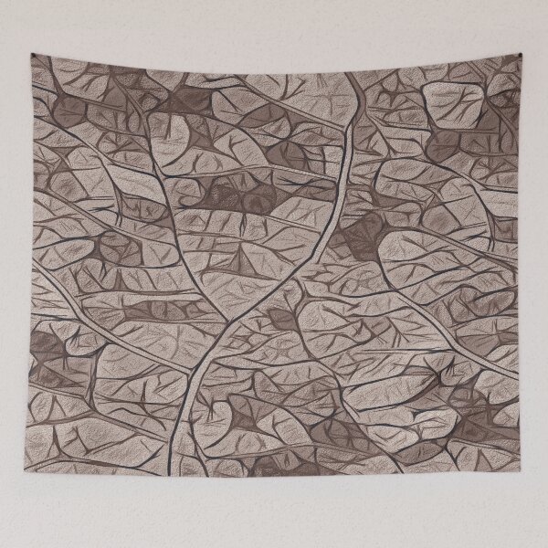 Item preview, Simplistic leaf structure mosaic - cold brown designed and sold by SulkaCreative.