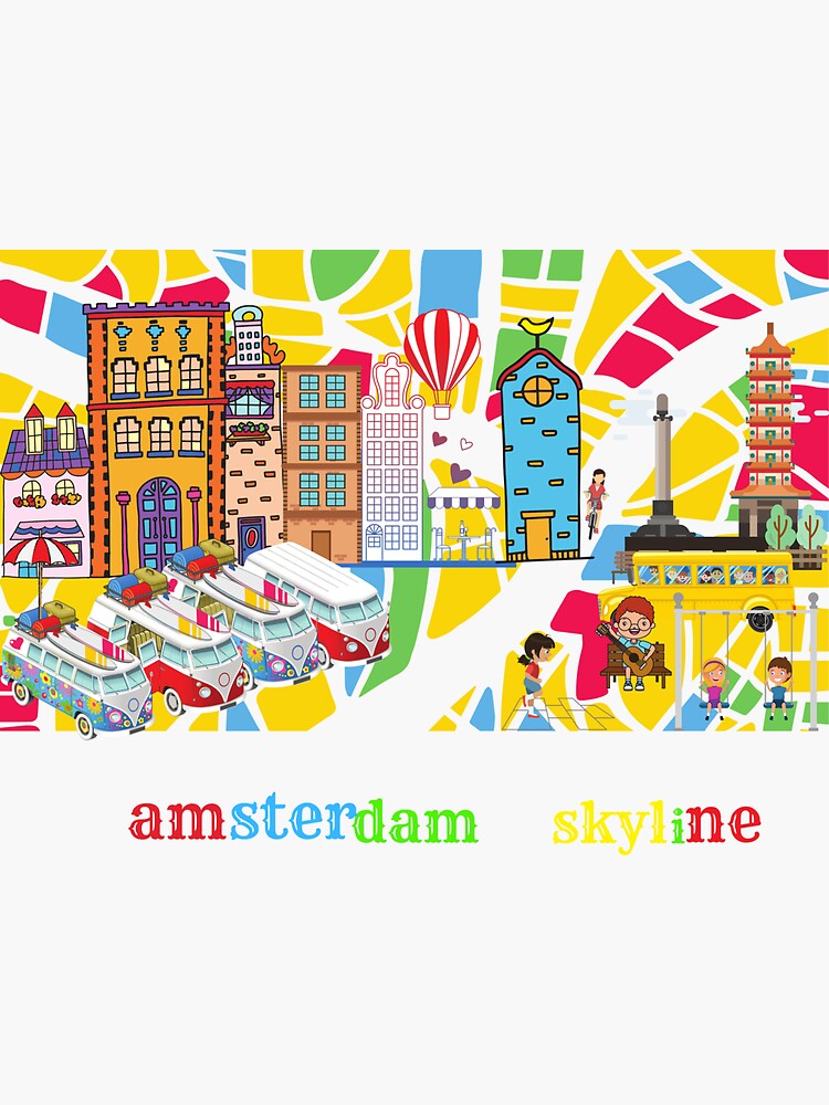 Amsterdam Skyline Sticker For Sale By Weerasak Redbubble 0171