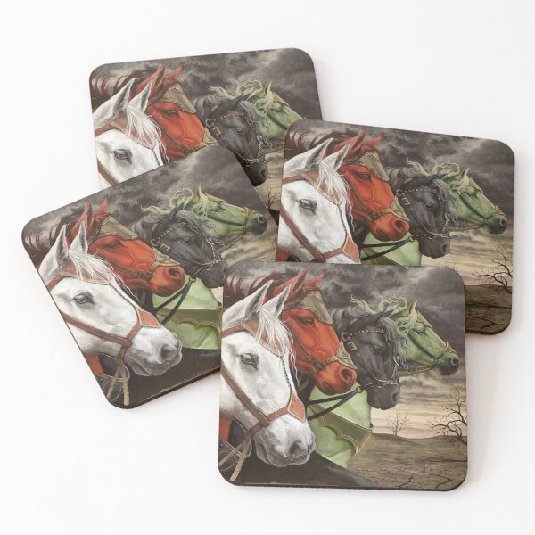 Item preview, The Prophecy. 4 horses from the biblical horsemen of the apocalypes. designed and sold by Debbie Clark.