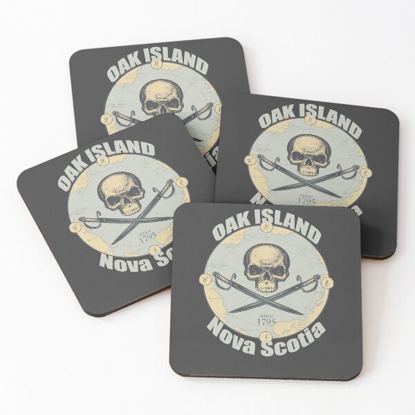 Artikelvorschau, Oak Island Treasure Hunters Schädel Nova Scotia Alte Karte Mystery Legend entworfen und verkauft von TopTeeShop.