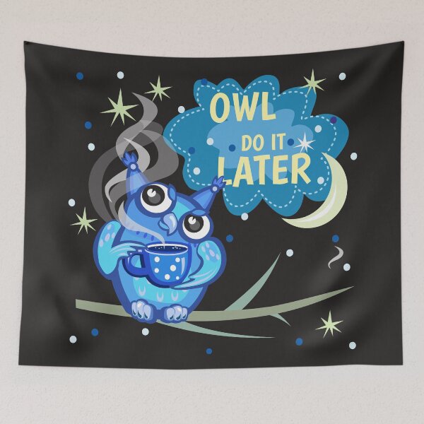 Item preview, Owl do it later designed and sold by Mande Arts.