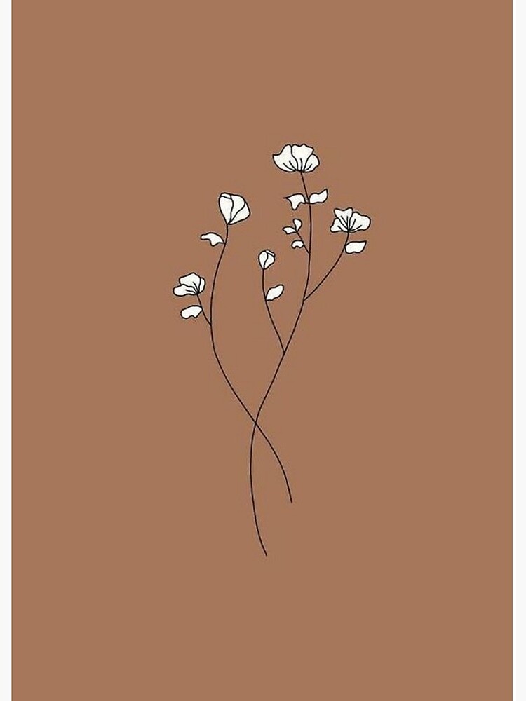 White flowers with brown background | Art Board Print