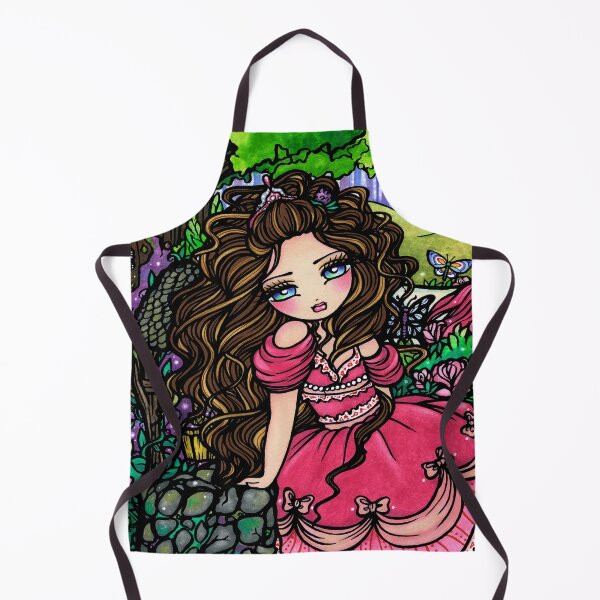 Item preview, Little Princess with Her Unicorn and Kitty Friends Fantasy Art designed and sold by hannahlynnart.