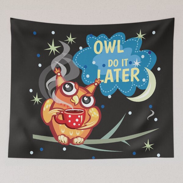 Item preview, Cute Owl do it later designed and sold by Mande Arts.