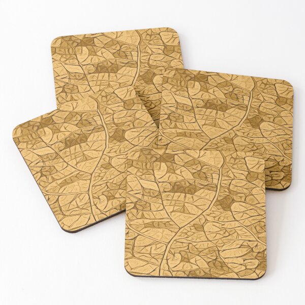 Item preview, Simplistic leaf structure mosaic - gold designed and sold by SulkaCreative.