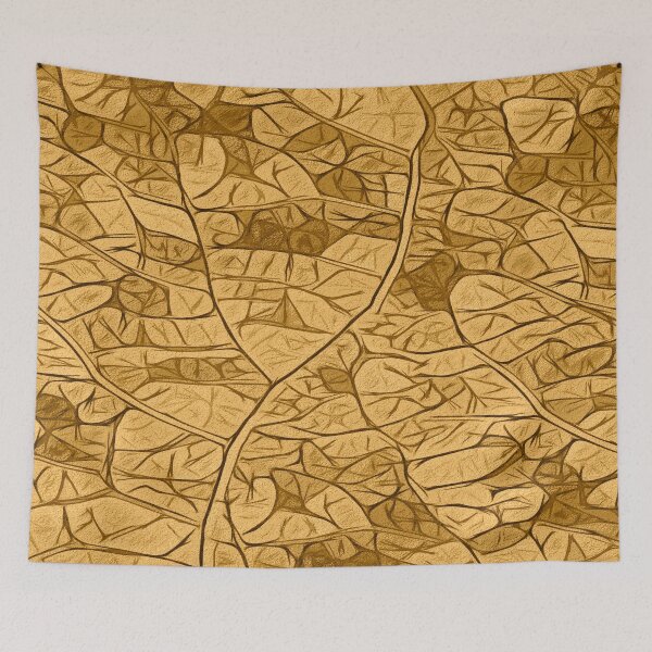 Item preview, Simplistic leaf structure mosaic - gold designed and sold by SulkaCreative.