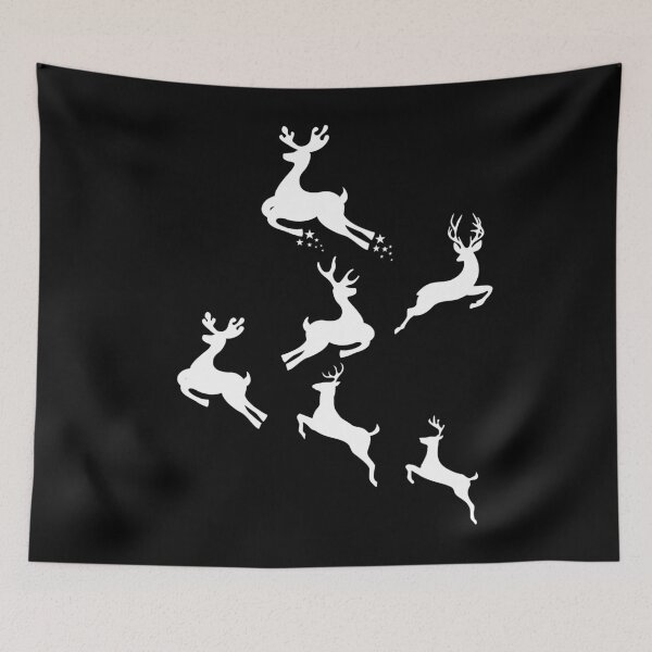 Item preview, Merry Christmas Reindeers Jumping All Over White designed and sold by RGVDesigns.