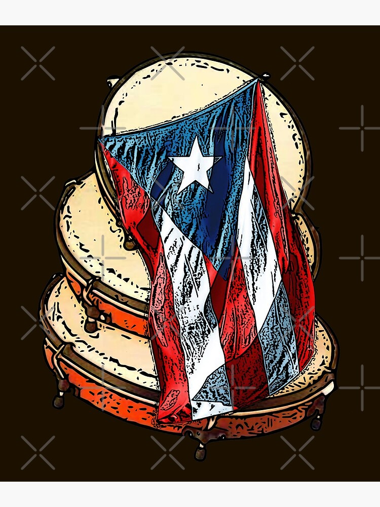 Disover Puerto Rican Pleneras and Flag Premium Matte Vertical Poster