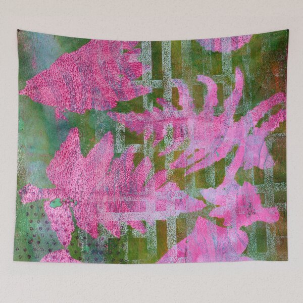 Item preview, "Leaf Impressions #4" Gel Print Painting designed and sold by peonypours.