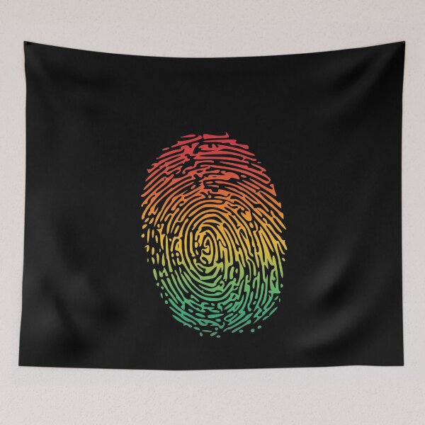 Aperçu de l'œuvre Cadeau d'anniversaire d'illustration d'empreintes digitales colorées créée et vendue par GBDesigner.