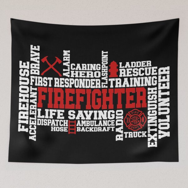 Item preview, Firefighter T-Shirt, Firefighter Words Art, Fireman Gift, Fire Department Shirt, Emergency Responder Gift designed and sold by UniqueStylistic.