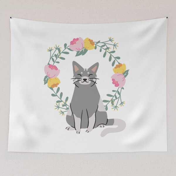 Aperçu de l'œuvre Pourquoi regardez-vous mon chat - Floraldesign créée et vendue par BohoMoon.