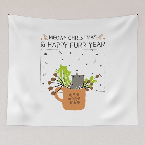 Item preview, Meaw Christmas Happy New Year designed and sold by Mrunner.