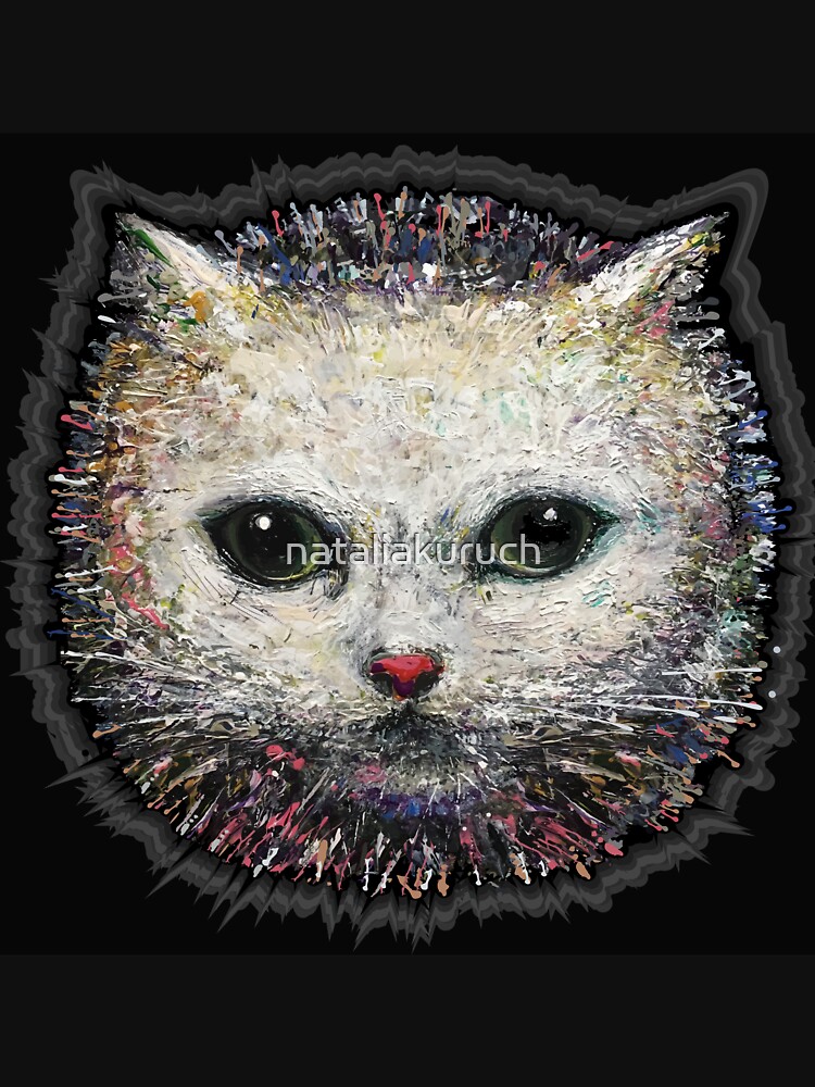 Thumbnail 3 of 3, Baseball ¾ Sleeve T-Shirt, white cat   designed and sold by nataliakuruch.