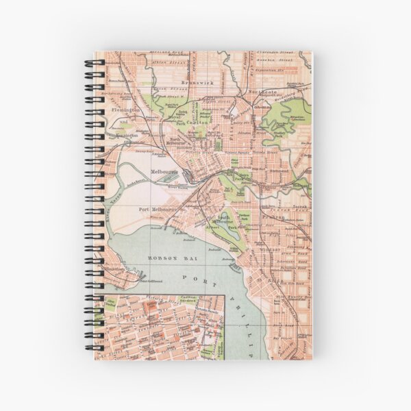 Item preview, Melbourne, australia, antique map designed and sold by TigrisOldprints.