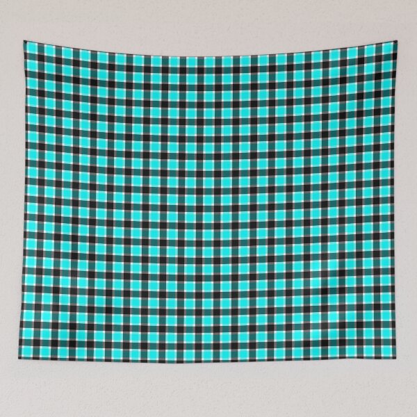 Item preview, 65 MCMLXV Turq and Black Box Plaid Pattern designed and sold by 65 MCMLXV.