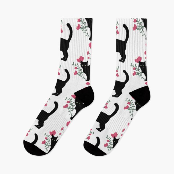 Item preview, Why are you looking at my cat- Black cat Floraldesign  designed and sold by BohoMoon.
