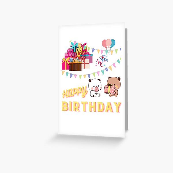 Joyeux anniversaire - Mochi Peach Cute Cat Carte de vœux