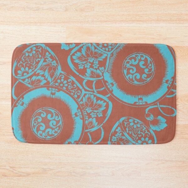 Item preview, Copper Coin & Aged Copper Japanese Textile Pattern - Flowers and Tsuzumi Drums designed and sold by Vintage-TM.