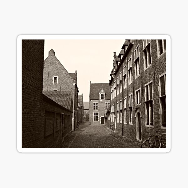 Beguinage Leuven B&W Sticker