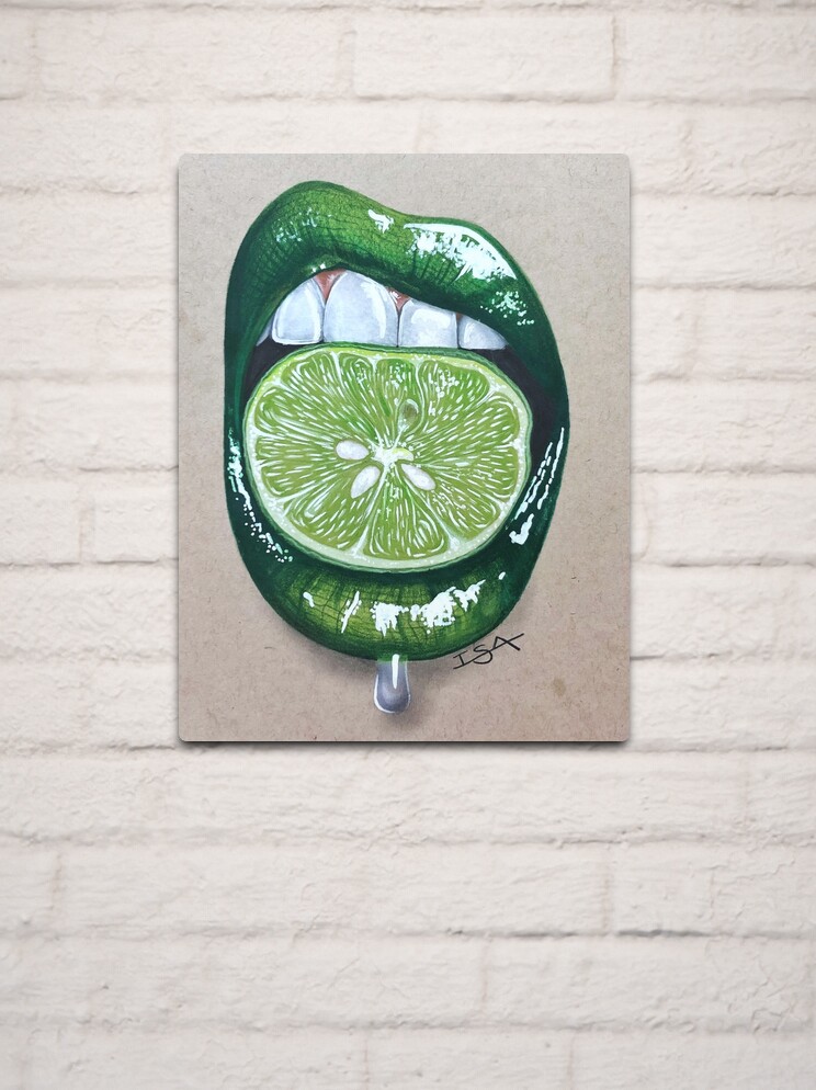 Lime lips Metal Print for Sale by Isabella Obradovich