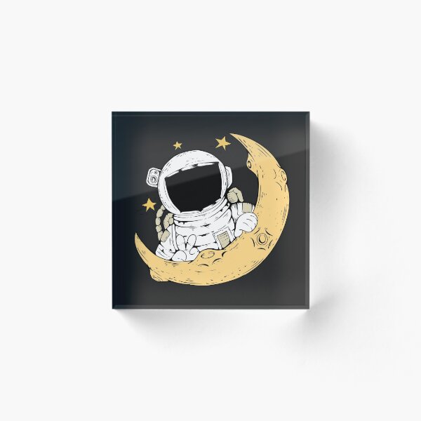 Aperçu de l'œuvre Spaceman sur la lune, disant bonjour créée et vendue par notasimp.