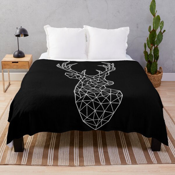 Item preview, Powerful Black and White Deer with Antlers Geometric Art Style designed and sold by Hartsygarden.