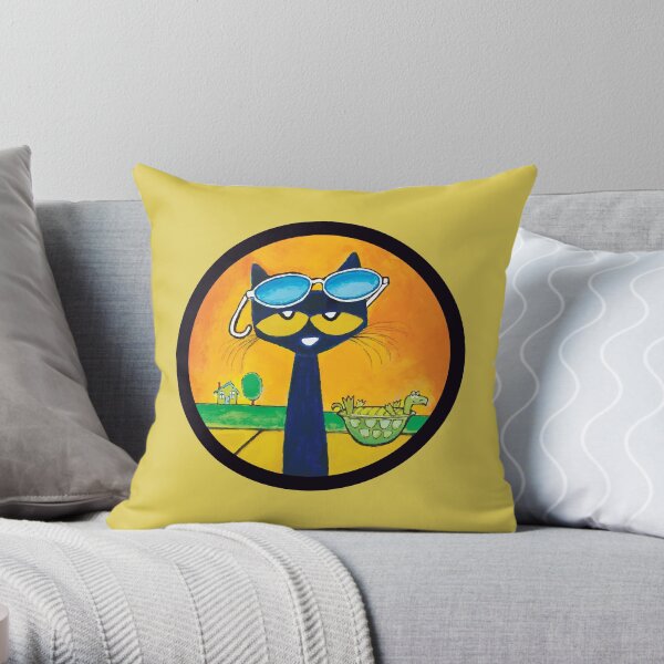 Pete the cat chiling Throw Pillow