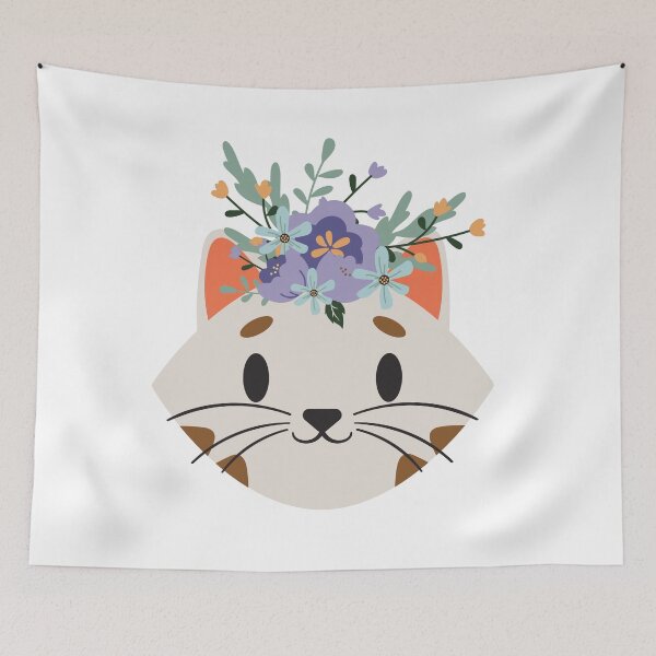 Aperçu de l'œuvre Pourquoi regardez-vous mon chapeau Cat - Purple Floraldesign créée et vendue par BohoMoon.