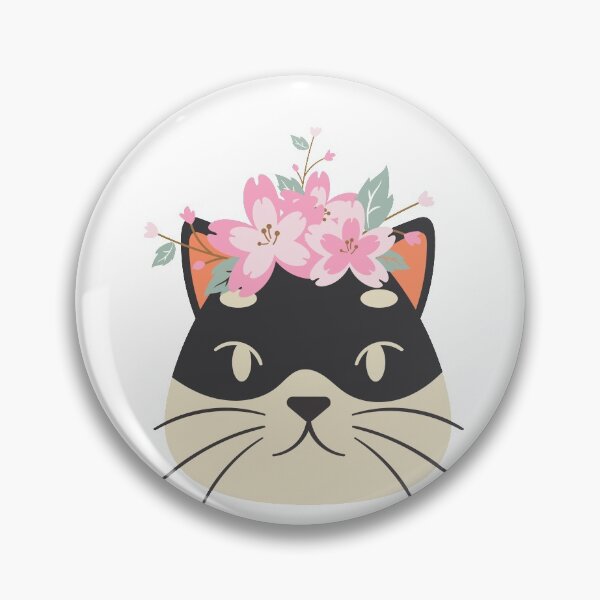 Item preview, Why are you looking at my Cat- Pink Floraldesign Grumpy Black Kitty designed and sold by BohoMoon.