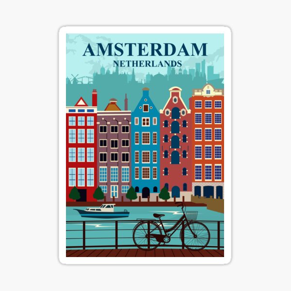 Verblinding Continent Op de loer liggen Amsterdam Stickers for Sale | Redbubble